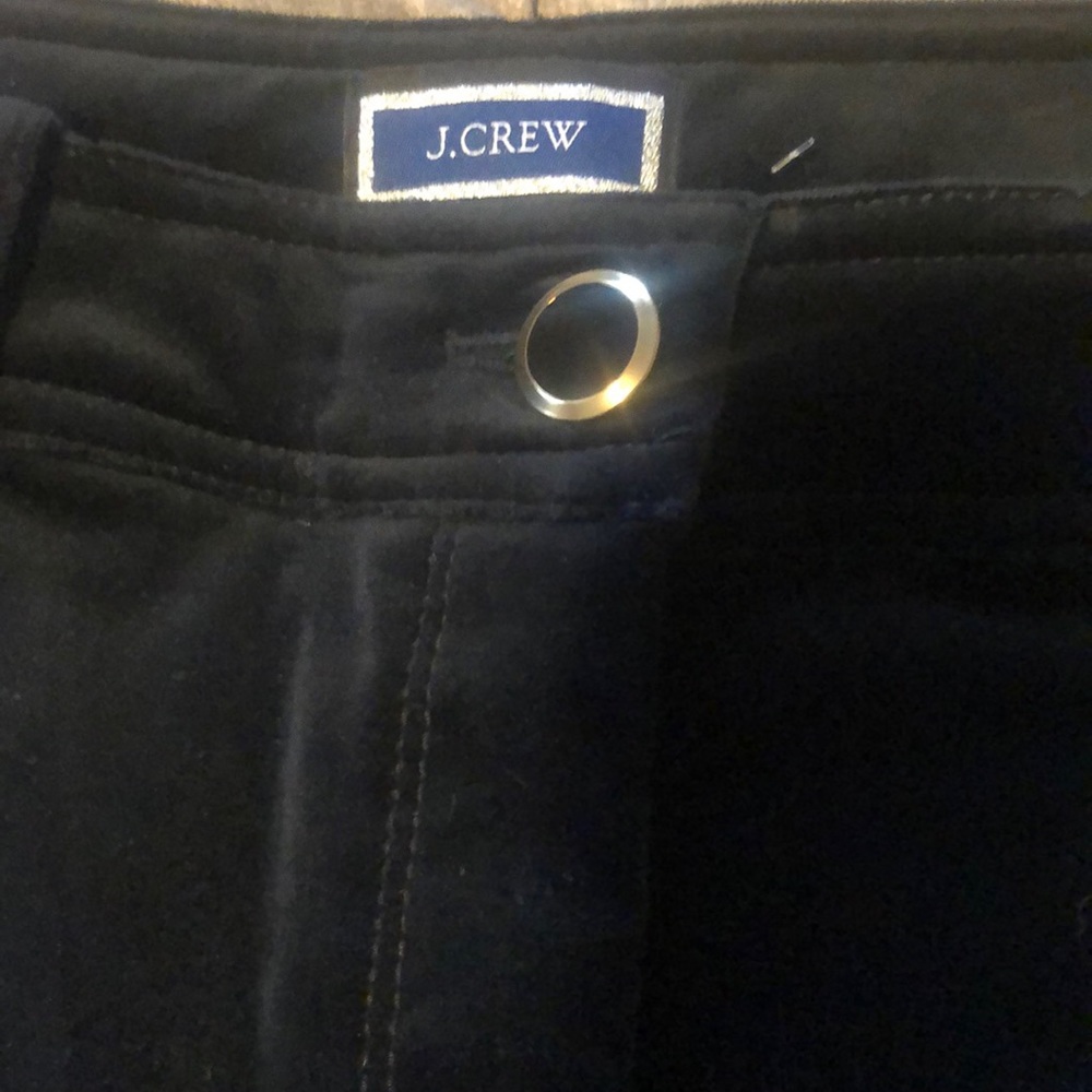 J. Crew NWOT shortened to 29” length black velveteen pants. Size 14